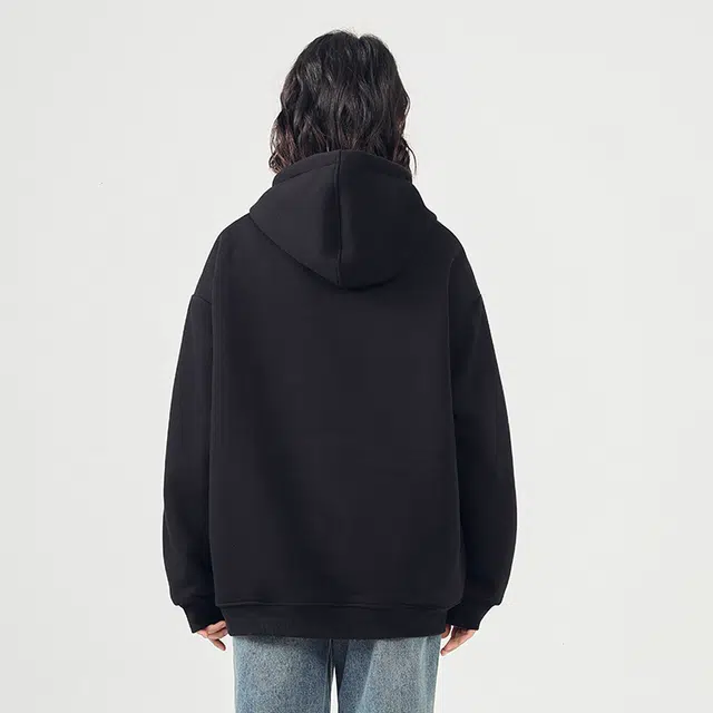 棉致 闪耀蝴蝶涂鸦潮流时尚创意百搭学院风日常通勤落肩宽松柔软舒适套头连帽卫衣 男女同款