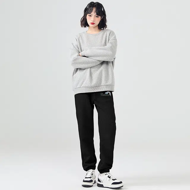 棉致 中腰宽松束脚裤系带舒适通勤休闲裤 女款