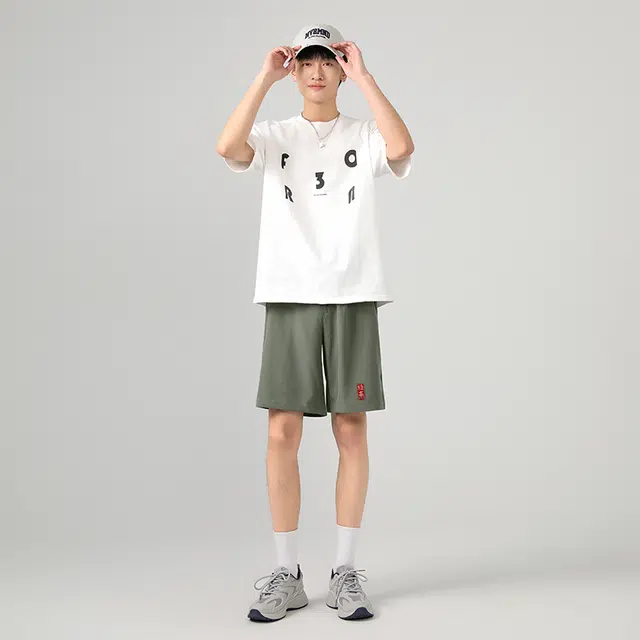 棉致 纯色柔软简约基础宽松透气户外速干沙滩篮球运动五分休闲短裤 男女同款