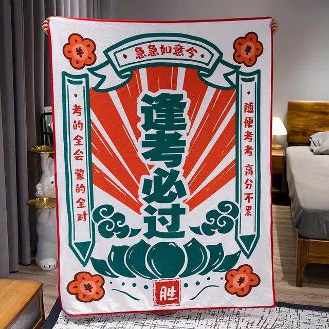 皮皮豆 逢考必过毯 简约美观抱枕 创意设计舒适柔软靠枕 玩偶周边