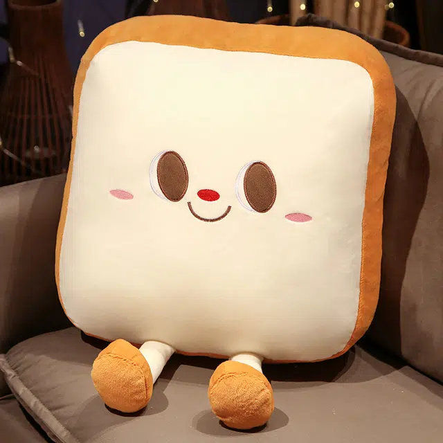 皮皮豆 鸡腿汉堡吐司 趣味 创意 可爱靠垫 柔软安抚 玩偶 毛绒公仔