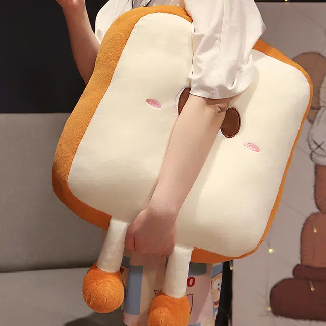皮皮豆 鸡腿汉堡吐司 趣味 创意 可爱靠垫 柔软安抚 玩偶 毛绒公仔