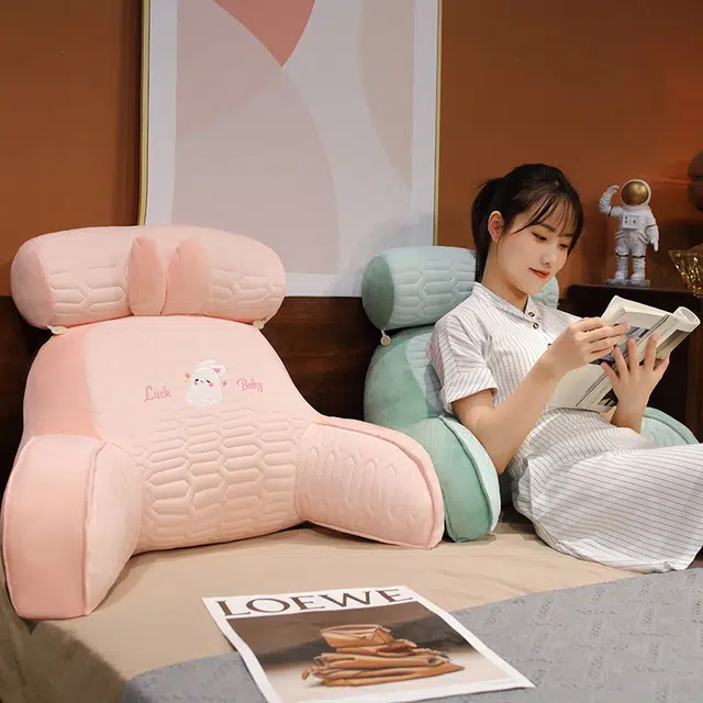 皮皮豆 乳胶护腰靠 凉感 玩偶周边 简约床头软包 靠垫 多色