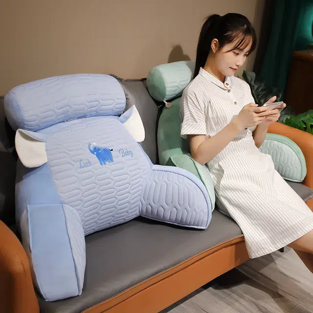 皮皮豆 乳胶护腰靠 凉感 玩偶周边 简约床头软包 靠垫 多色