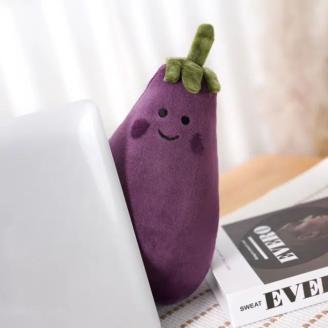 皮皮豆 茄子先生抱枕 可爱创意 搞怪棉花布娃娃 柔软治愈安抚枕 玩偶周边