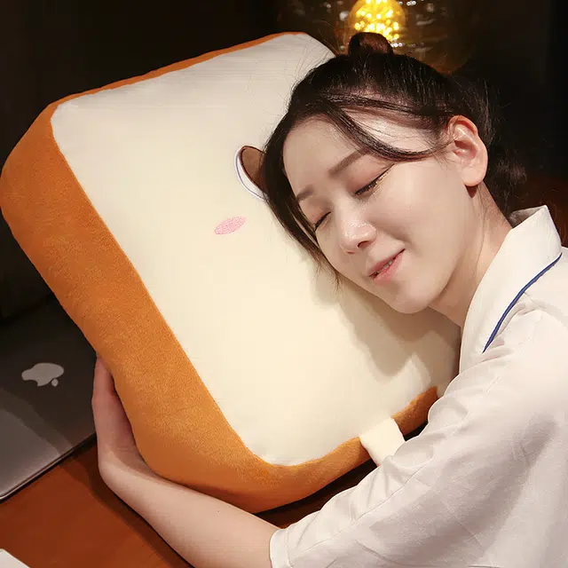 皮皮豆 鸡腿汉堡吐司 趣味 创意 可爱靠垫 柔软安抚 玩偶 毛绒公仔