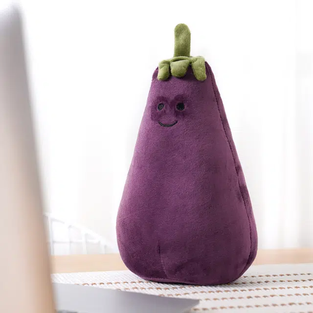 皮皮豆 茄子先生抱枕 可爱创意 搞怪棉花布娃娃 柔软治愈安抚枕 玩偶周边