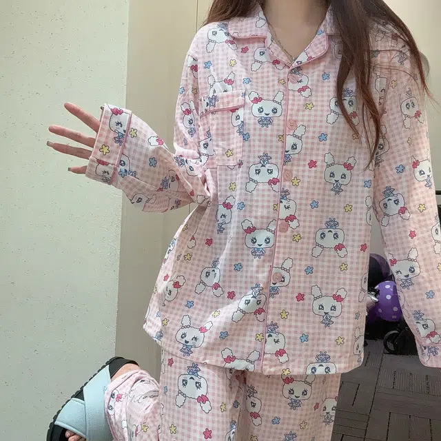 米囹 长袖长裤家居服睡衣套装 女款