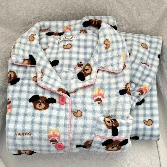 米囹 法兰绒女冬季加厚保暖甜美可爱珊瑚绒开衫翻领家居服睡衣套装 女款