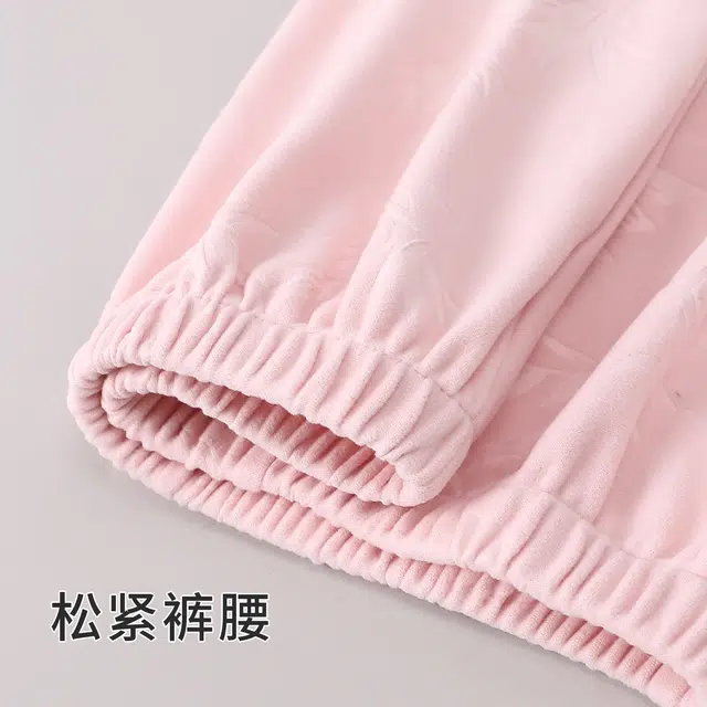 米囹 圆领开衫女甜美卡通小兔可外穿家居服睡衣套装 女款