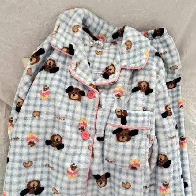 米囹 法兰绒女冬季加厚保暖甜美可爱珊瑚绒开衫翻领家居服睡衣套装 女款