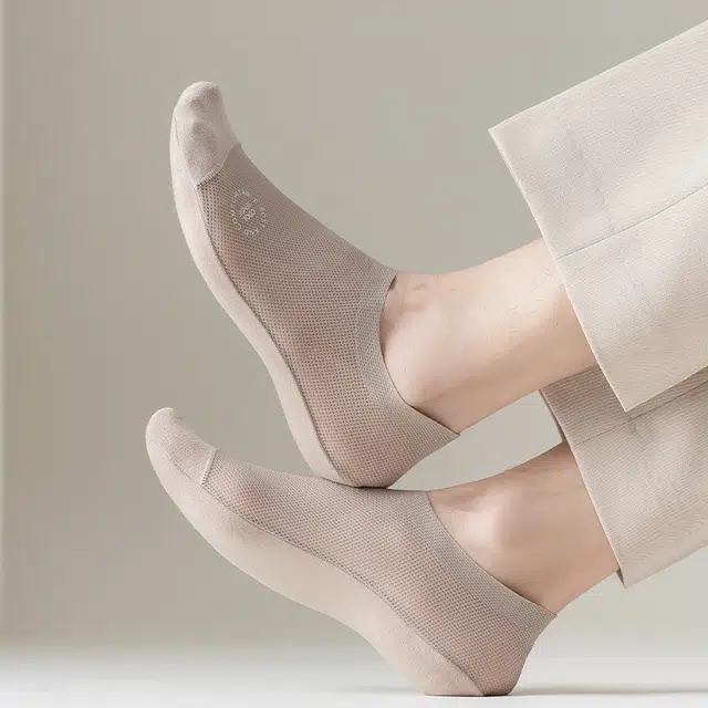 莫代尔 船袜超薄款冰丝隐形袜子吸汗防臭防滑不掉跟凉感防滑浅口短袜 男款 组合装
