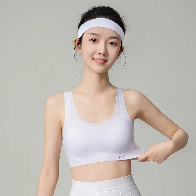 莫代尔 简约纯色少女青春期运动背心舒适透气无痕防下垂内衣日常百搭美背薄款文胸 女款