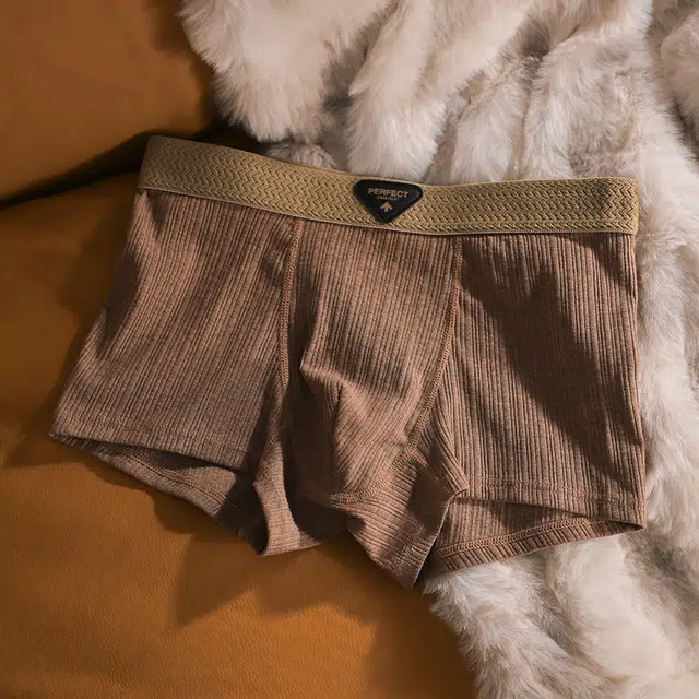 莫代尔 美拉德色系柔软亲肤四角裤高弹舒适透气中腰短裤日常休闲百搭平角内裤 男款