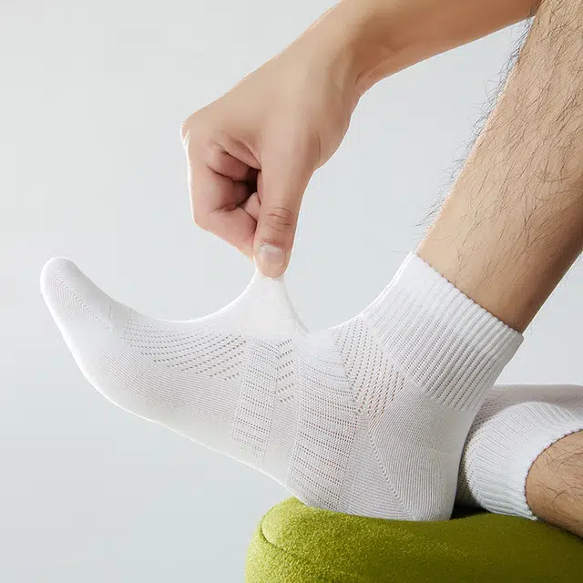 莫代尔 糖果色网眼透气高弹运动袜防臭抗菌除臭轻薄袜子男袜吸汗百搭舒适中筒袜 男款