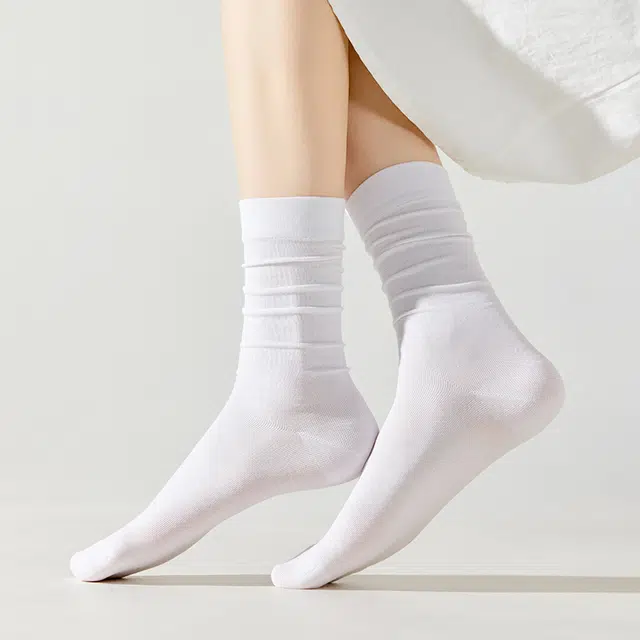 莫代尔 浅色系组合亲肤舒适透气吸湿袜子休闲运动百搭中筒袜 女款