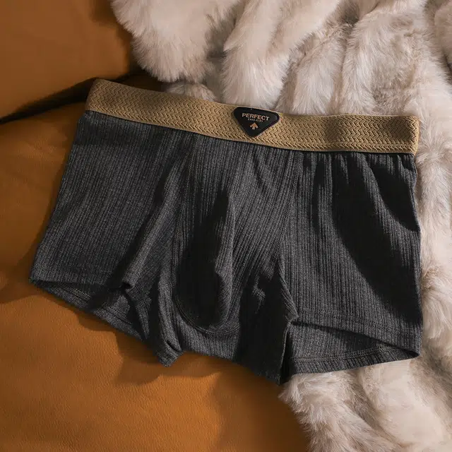 莫代尔 美拉德色系柔软亲肤四角裤高弹舒适透气中腰短裤日常休闲百搭平角内裤 男款