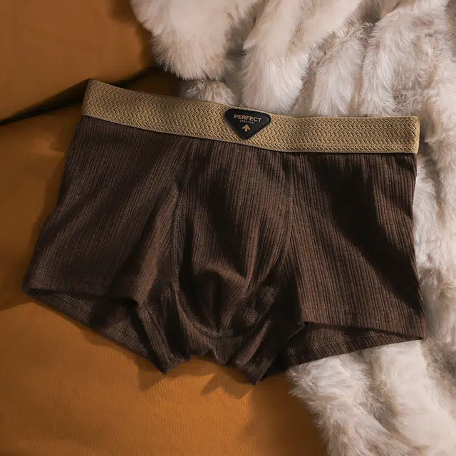 莫代尔 美拉德色系柔软亲肤四角裤高弹舒适透气中腰短裤日常休闲百搭平角内裤 男款