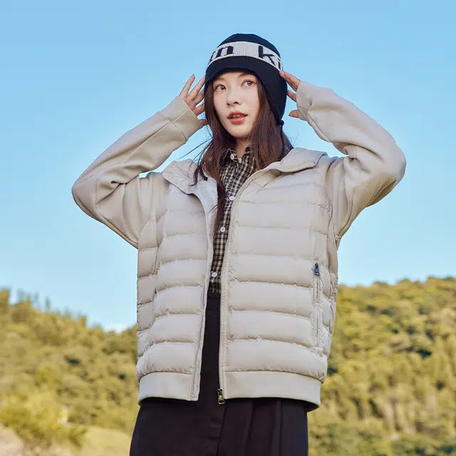 美力城 连帽轻薄保暖短款休闲羽绒服 男女同款
