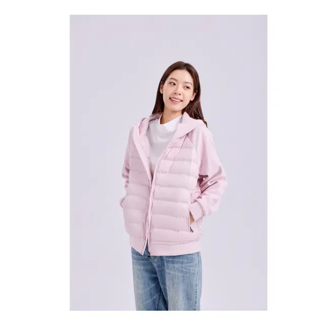 美力城 连帽轻薄保暖短款休闲羽绒服 男女同款