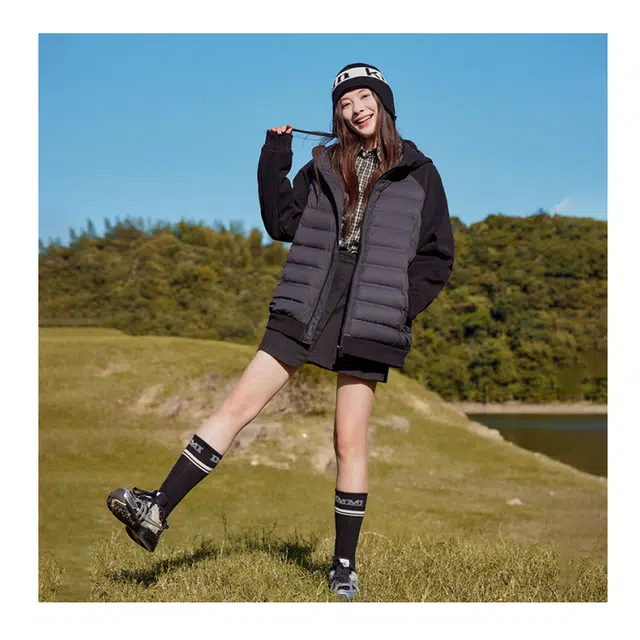 美力城 连帽轻薄保暖短款休闲羽绒服 男女同款