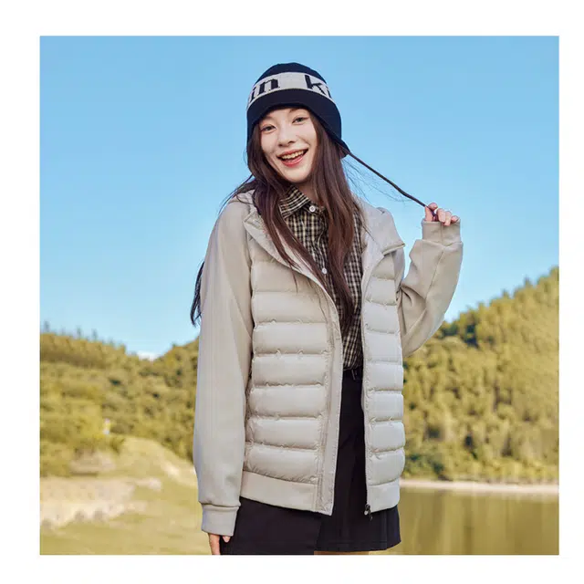 美力城 连帽轻薄保暖短款休闲羽绒服 男女同款