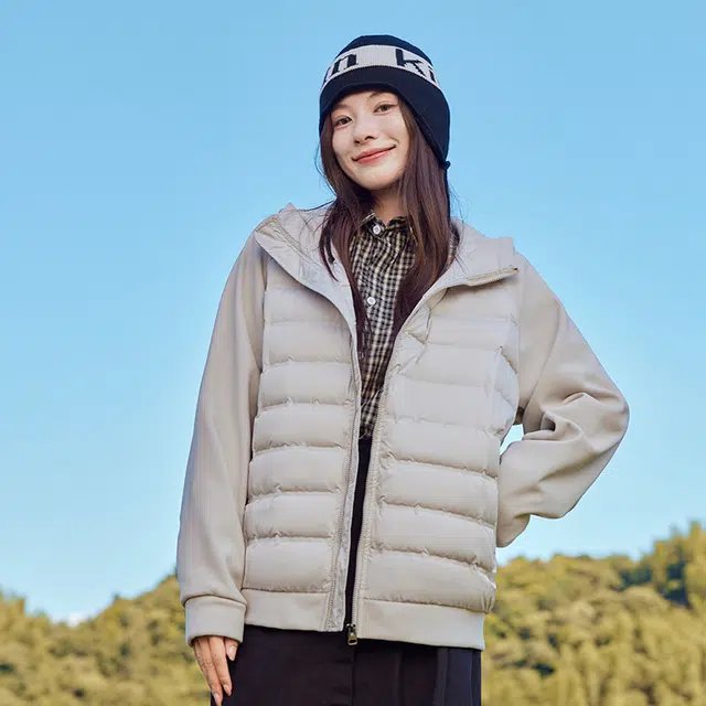 美力城 连帽轻薄保暖短款休闲羽绒服 男女同款