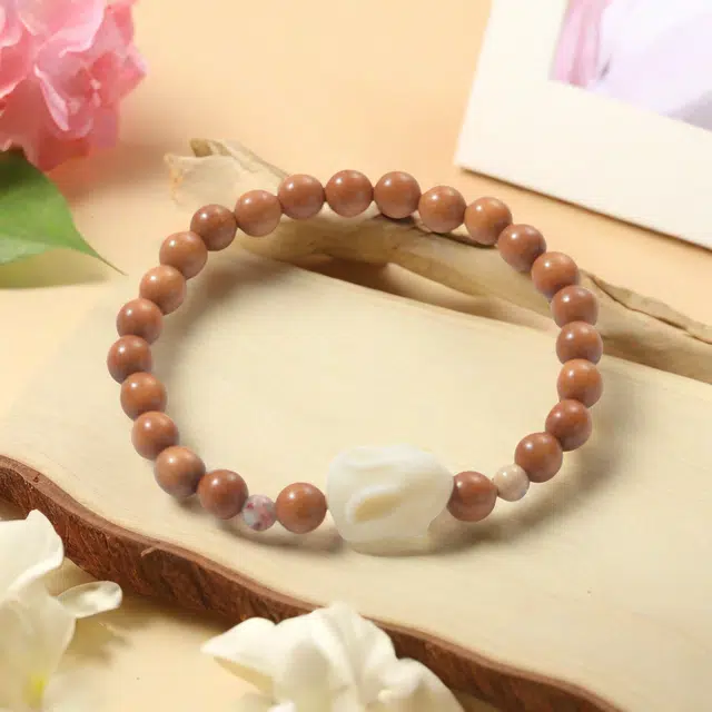 月岚 奶油平安兔 可爱 小众设计 转运招财 绕指柔 新中式复古风 檀木 手串 男女同款情侣款 檀木