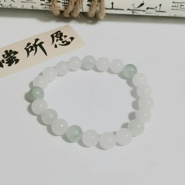 月岚 青山黛贵妃珠串 清冷优雅 温婉气质 开学季 国潮风 高级感 新中式 设计感 转运珠 天山翠 玉石手串 男女同款情侣款