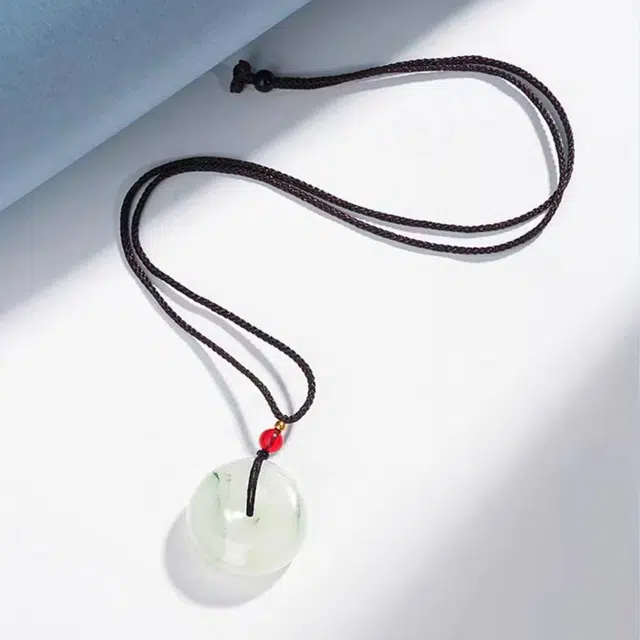 月岚 烟雨 清透水润 意境青山黛 国风新中式 清冷高级感 烟雨江南 国潮旗袍 招财纳福 转运珠平安扣 天山翠 吊坠 男女同款情侣款