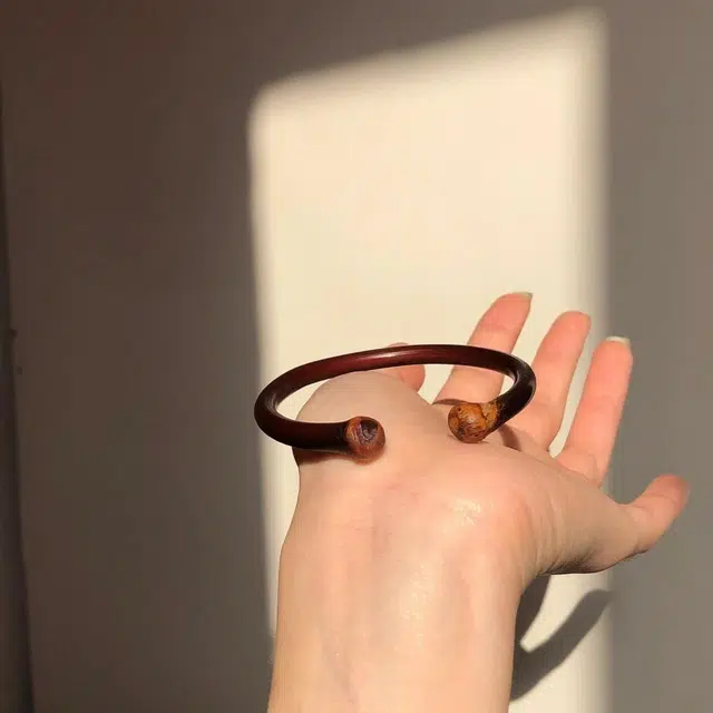 月岚 在逃公主送福平安新中式国风招财纳福前程似锦平安喜乐财源广进编织红绳素圈 鸡血藤 手镯 女款