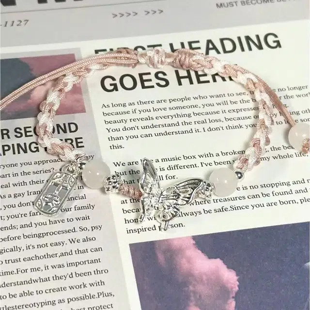 月岚 新中式 在逃公主 蝴蝶 转运平安优雅 小众国潮 学生手绳 琉璃 手链 男女同款情侣款