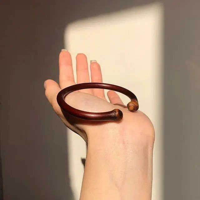 月岚 在逃公主送福平安新中式国风招财纳福前程似锦平安喜乐财源广进编织红绳素圈 鸡血藤 手镯 女款