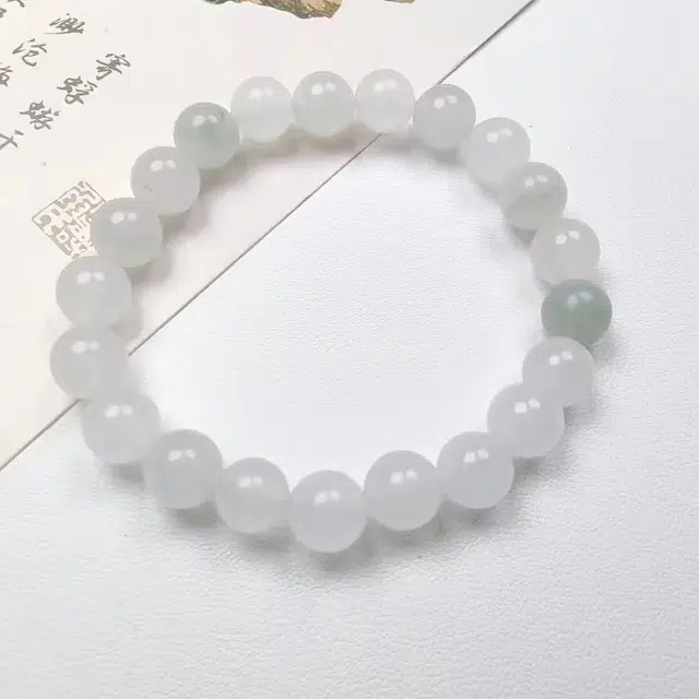 月岚 青山黛贵妃珠串 清冷优雅 温婉气质 开学季 国潮风 高级感 新中式 设计感 转运珠 天山翠 玉石手串 男女同款情侣款