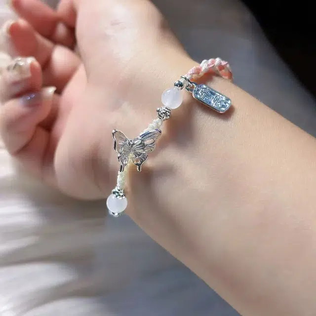 月岚 新中式 在逃公主 蝴蝶 转运平安优雅 小众国潮 学生手绳 琉璃 手链 男女同款情侣款