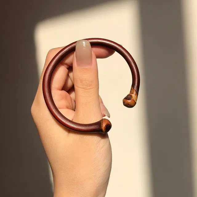 月岚 在逃公主送福平安新中式国风招财纳福前程似锦平安喜乐财源广进编织红绳素圈 鸡血藤 手镯 女款