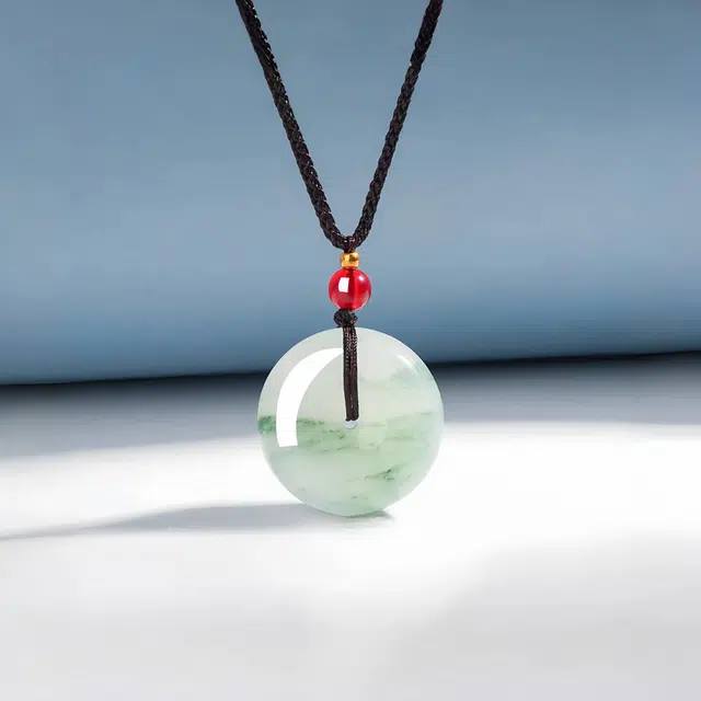 月岚 烟雨 清透水润 意境青山黛 国风新中式 清冷高级感 烟雨江南 国潮旗袍 招财纳福 转运珠平安扣 天山翠 吊坠 男女同款情侣款