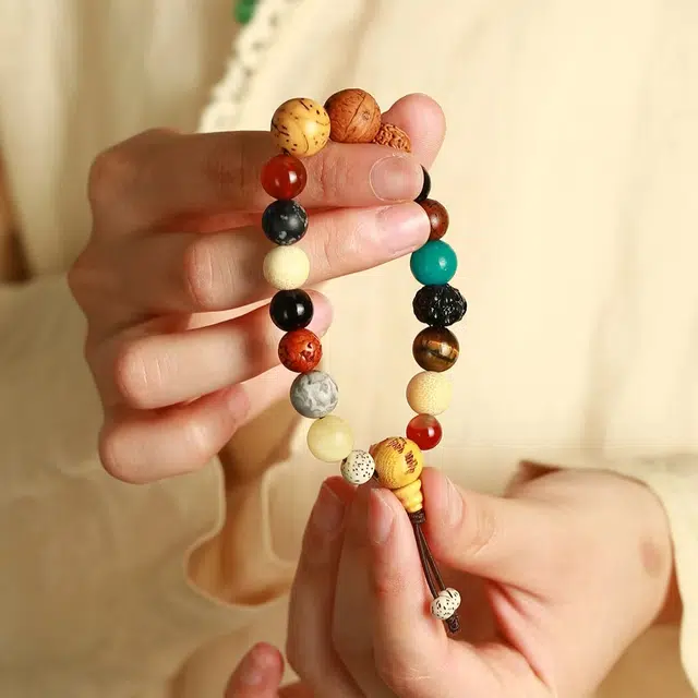 月岚 十八籽 新中式招财纳福国风灵隐转运珠佛珠 星月菩提金刚菩提凤眼菩提 手串 男女同款情侣款