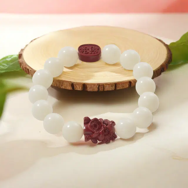 月岚 鸿运当头 招财纳福转运 吞金兽 复古 白玉菩提 手串 男女同款情侣款