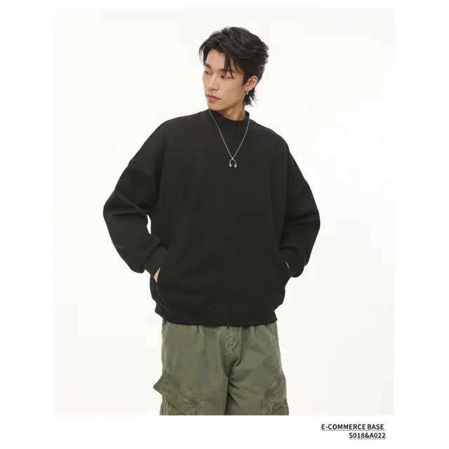 北极绒 美式复古半高领无帽子设计感半拉链长袖卫衣 男款