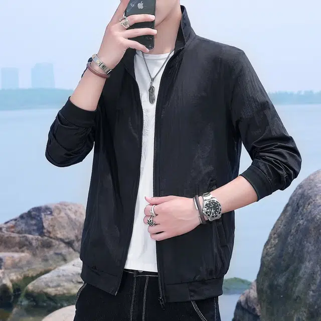 北极绒 轻薄衣宽松防风拉链百搭运动夏季夹克外套 男款