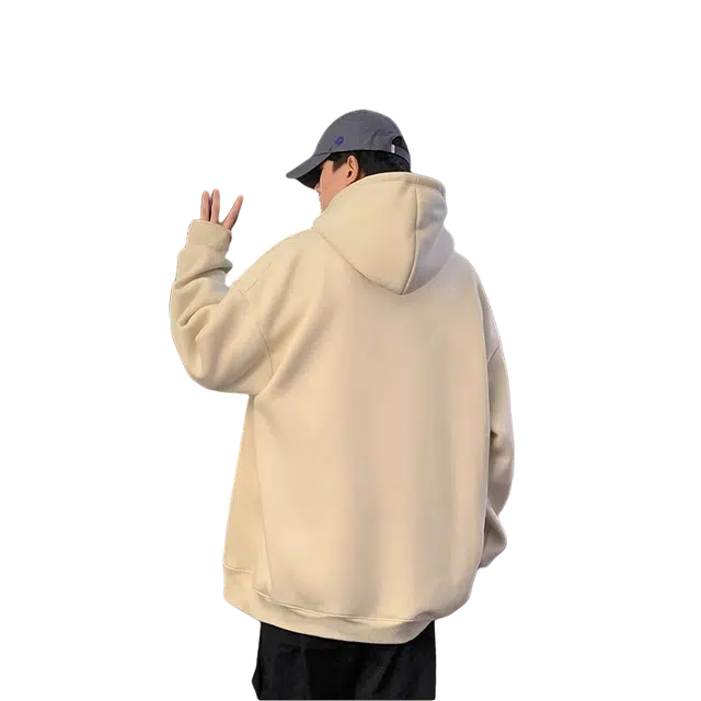 北极绒 纯棉春秋季美式高街男装帽衫宽松潮牌连帽外套卫衣 男款