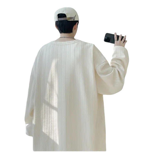 北极绒 麦穗纹长袖潮流打底卫衣 男款