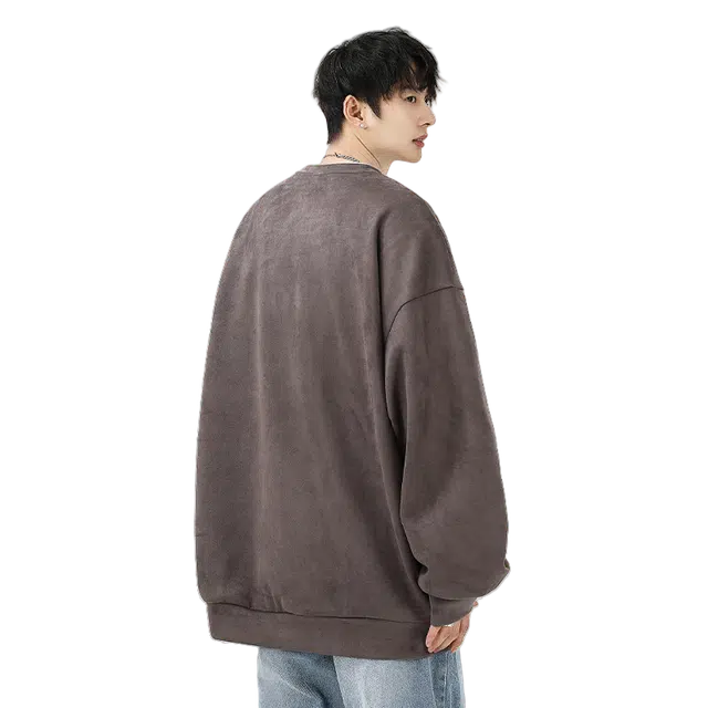 北极绒 时尚舒适春秋季宽松内搭上衣服男生圆领长袖打底衫卫衣 男款