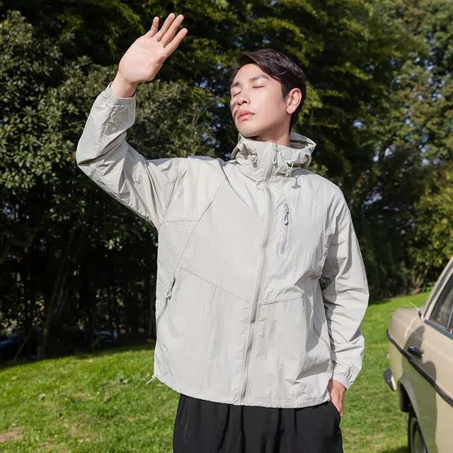北极绒 连帽宽松百搭运动夹克外套 男款