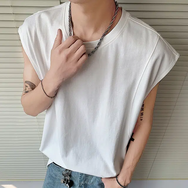 北极绒 潮牌宽松圆领篮球运动坎肩打底衫无袖背心 男款