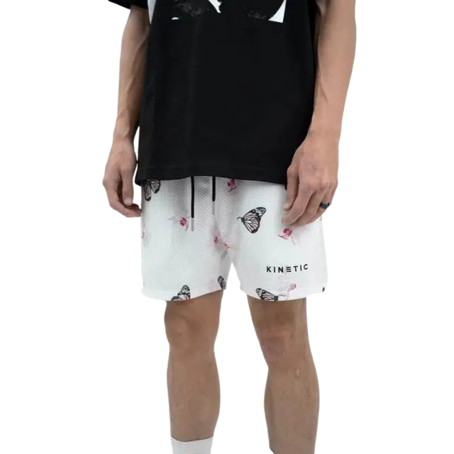 北极绒 美式潮牌水墨蝴蝶满印设计宽松速干篮球训练休闲短裤 男款
