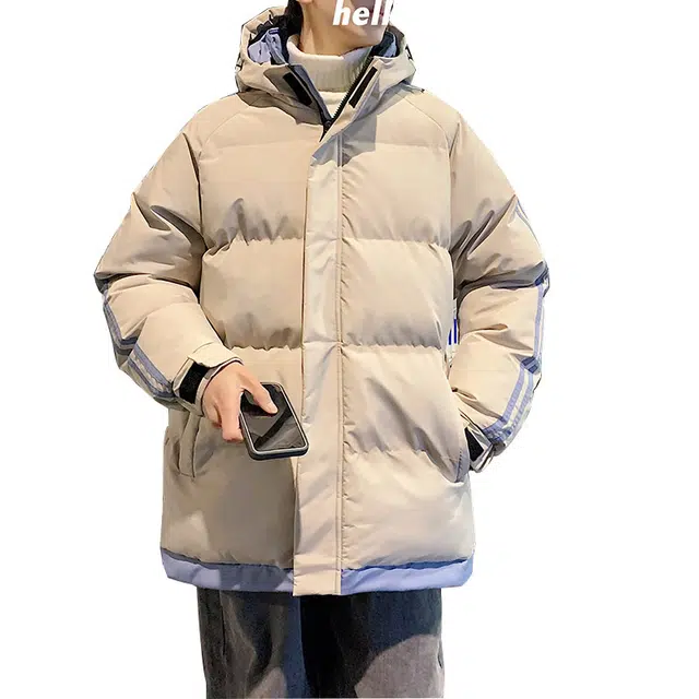 北极绒 白鸭绒连帽羽绒潮牌百搭保暖加厚大码面包服棉服 男款