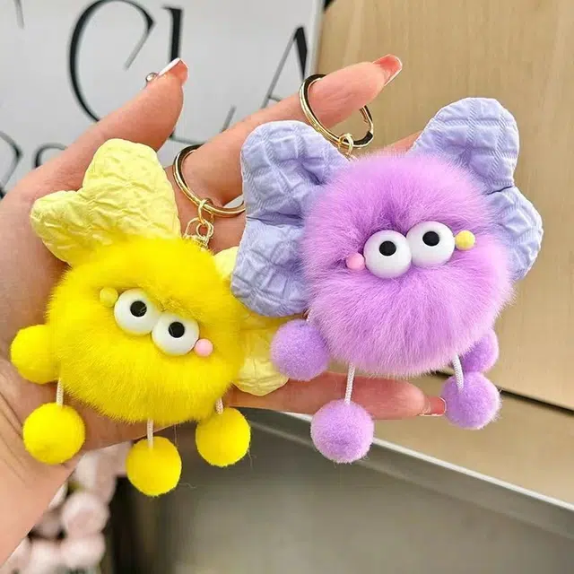 童年米菲 可爱蝴蝶结小球球 挂饰钥匙扣 玩偶 毛绒挂件