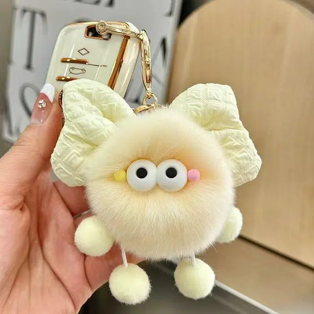童年米菲 可爱蝴蝶结小球球 挂饰钥匙扣 玩偶 毛绒挂件